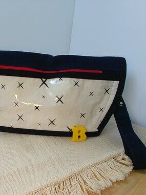 Handlebar Bike Bag in Navy & White Atomic Stars